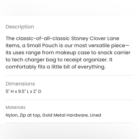 Stoney Clover Lane Small Pouch - Sand NWT - Picture 9 of 9